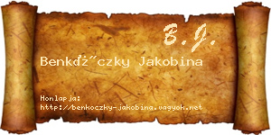 Benkóczky Jakobina névjegykártya